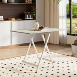 Living & Home Folding Wooden Dining Table 60x100cm-White - thumbnail 1