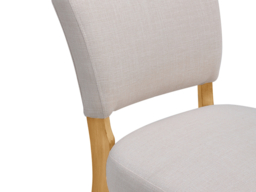 Living & Home Linen Bar Stools Set of 2 with Backrest Rubberwood-Light Grey - thumbnail 6