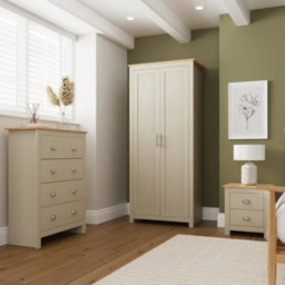 GFW Lancaster 3 Piece Bedroom Furniture Set-Cream