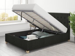 Aspire Presley Ottoman Bed Saxon Twill Charcoal - Double - thumbnail 3