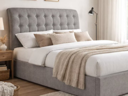 Time Living Hamilton Fabric Bed Frame-Light Grey-Kingsize - thumbnail 2