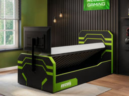 Recoil Alister Side Lift TV Ottoman Bed Black & Green Single - thumbnail 2