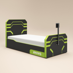 Recoil Alister Side Lift TV Ottoman Bed Black & Green Single - thumbnail 5