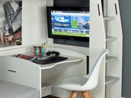 Kids Avenue Urban High Sleeper with Sofa Bed and Desk White & Grey - thumbnail 5