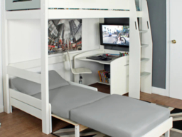 Kids Avenue Urban High Sleeper with Sofa Bed and Desk White & Grey - thumbnail 4