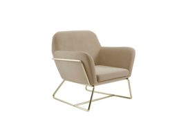 LPD Charles Armchair Beige Velvet With Lara Pouffe Beige Velvet - thumbnail 6