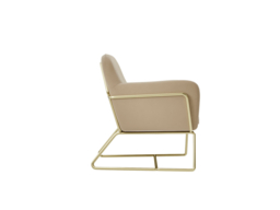LPD Charles Armchair Beige Velvet With Lara Pouffe Beige Velvet - thumbnail 3