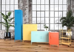 Novogratz Cache 2 Door Metal Locker Storage Cabinet-Orange - thumbnail 4