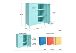 Novogratz Cache 2 Door Metal Locker Storage Cabinet-Orange - thumbnail 3