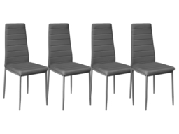 "Living & Home Set of 4 Dining Chairs Upholstered High Back Armless Faux Leather-Black " - thumbnail 2