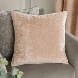 Paoletti Lustre Velvet 50 x 50cm Polyester Cushion-Oyster - thumbnail 1