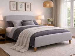 Time Living Geneva Fabric Bed Frame-Dark Grey-Kingsize - thumbnail 2