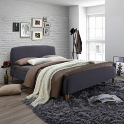 Time Living Geneva Fabric Bed Frame-Dark Grey-Kingsize