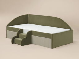 Flair Aviana Low Sleeper Bed Olive Green Velvet & Beige Cord - thumbnail 4
