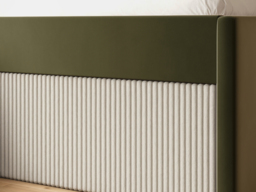 Flair Aviana Low Sleeper Bed Olive Green Velvet & Beige Cord - thumbnail 3
