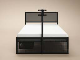 Recoil Kage Metal TV Bed with Storage & LED Black Small Double - thumbnail 4