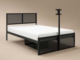 Recoil Kage Metal TV Bed with Storage & LED Black Small Double - thumbnail 3