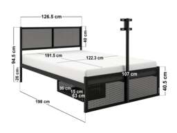Recoil Kage Metal TV Bed with Storage & LED Black Small Double - thumbnail 5