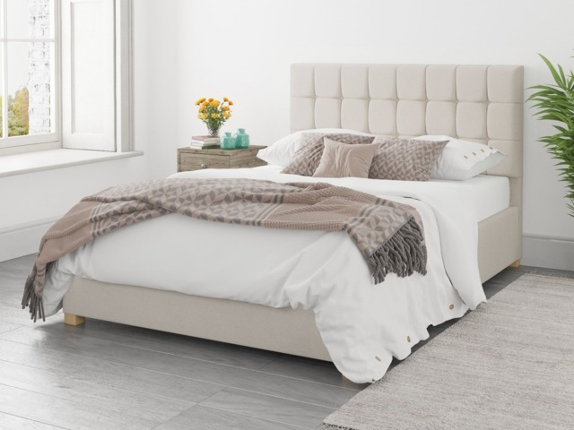 Aspire Sinatra Ottoman Bed Eire Linen Off White - Double - image 1