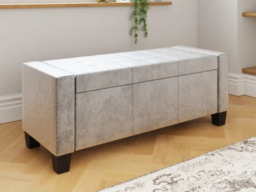 GFW Verona Crushed Velvet Ottoman Storage Bench-Grey - thumbnail 3
