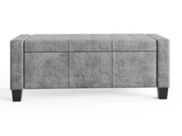 GFW Verona Crushed Velvet Ottoman Storage Bench-Grey - thumbnail 6