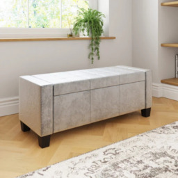 GFW Verona Crushed Velvet Ottoman Storage Bench-Grey - thumbnail 1
