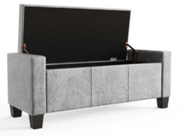 GFW Verona Crushed Velvet Ottoman Storage Bench-Grey - thumbnail 5