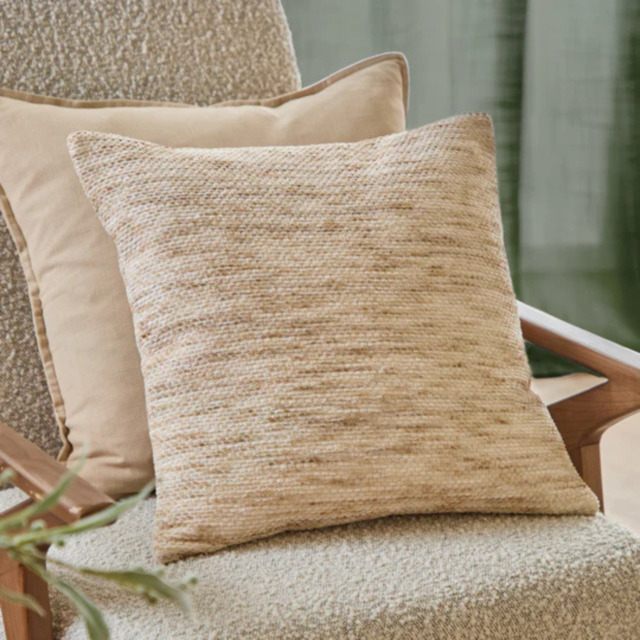 "Yard Malvern Chenille Feather Filled Cushion 45x45cm-Oatmeal " - image 1
