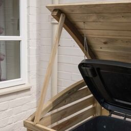 Rowlinson Wooden Triple Wheelie Bin Storage in Natural Timber - thumbnail 4