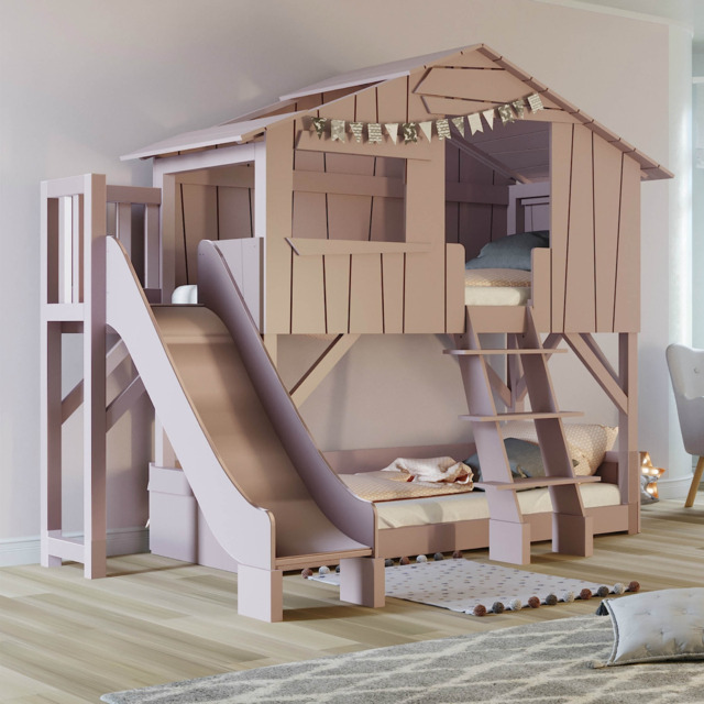 Mathy By Bols Treehouse Bunk Bed With Platform & Slide - image 1