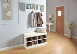 GFW Kempton Hallway Shoe Storage Bench -White - thumbnail 7