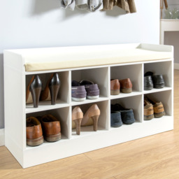 GFW Kempton Hallway Shoe Storage Bench -White - thumbnail 1