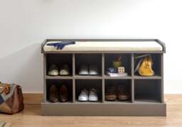 GFW Kempton Hallway Shoe Storage Bench -White - thumbnail 2
