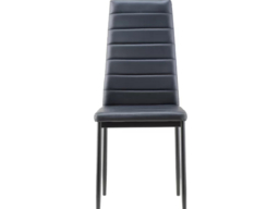 "Living & Home Set of 2 Dining Chairs Upholstered Faux Leather-Black " - thumbnail 3