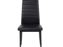 "Living & Home Set of 2 Dining Chairs Upholstered Faux Leather-Black " - thumbnail 2