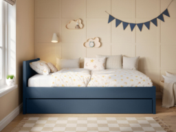 Flair Oli Single Wooden Bed with Drawers Navy - thumbnail 3