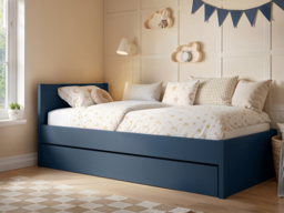 Flair Oli Single Wooden Bed with Drawers Navy - thumbnail 2