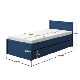 Flair Oli Single Wooden Bed with Drawers Navy - thumbnail 6
