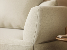 SOLACE+CO Lia Large L-shaped 4 Seater Sofa Cream Chenille - thumbnail 6