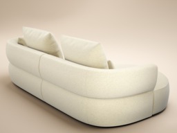 SOLACE+CO Lia Large L-shaped 4 Seater Sofa Cream Chenille - thumbnail 5