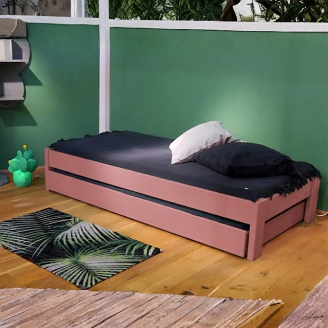 Mathy by Bols Paul Single Bed Frame-Coral - image 1