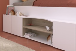 "Parisot Cleo Wooden Single Mid Sleeper Bed with Storage " - thumbnail 3