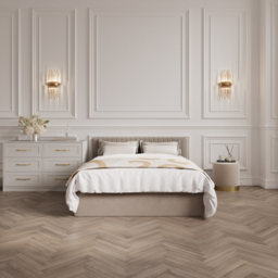 LPD Berlin Ottoman Bed Velvet Beige Double