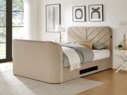 Koble Chevron Double Side-Lift Ottoman TV Bed Natural - thumbnail 2