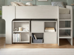 Flair Leo Mid Sleeper with Desk & Storage White Oak - thumbnail 3