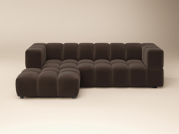 SOLACE+CO Jenson 4 Seater Cloud Bubble Sofa with Footstool Brown - thumbnail 3