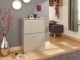 GFW Stirling Two Tier Shoe Cabinet -Grey - thumbnail 2