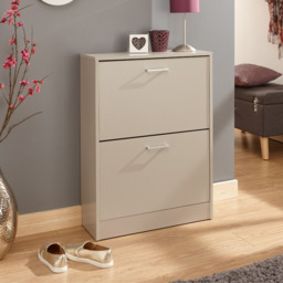 GFW Stirling Two Tier Shoe Cabinet -Grey - thumbnail 1