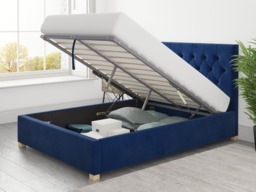 Aspire Olivier Ottoman Bed Plush Velvet Navy - Double - thumbnail 3