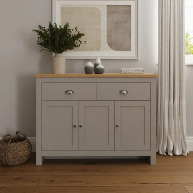 GFW Lancaster Large Sideboard Cabinet - Grey - image 1